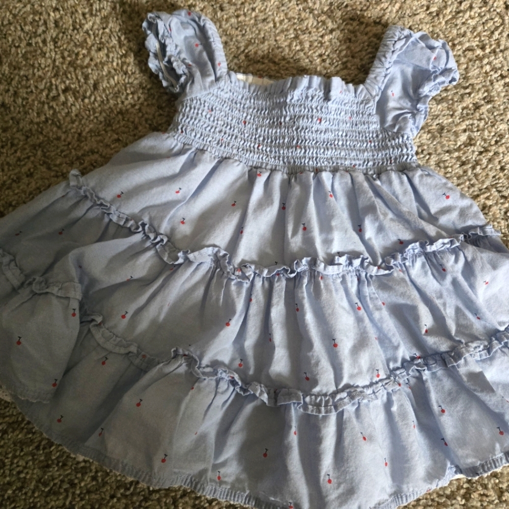 Janie And Jack Smocked Cherry Dress 3-6 Months